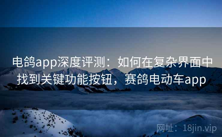 电鸽app深度评测：如何在复杂界面中找到关键功能按钮，赛鸽电动车app