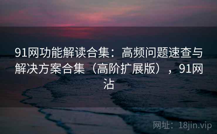 91网功能解读合集：高频问题速查与解决方案合集（高阶扩展版），91网沾