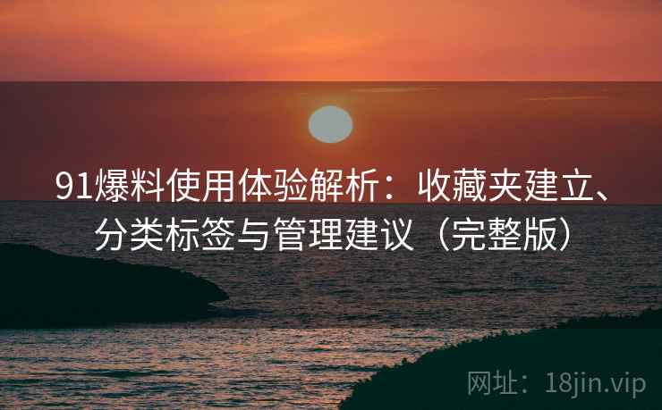 91爆料使用体验解析：收藏夹建立、分类标签与管理建议（完整版）