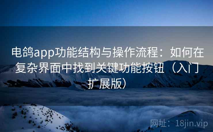 电鸽app功能结构与操作流程:如何在复杂界面中找到关键功能按钮(入门扩展版)
