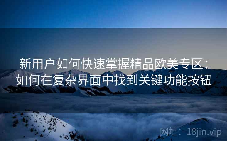 新用户如何快速掌握精品欧美专区:如何在复杂界面中找到关键功能按钮 新用户如何快速掌握精品欧美专区:如何在复杂界面中找到关键功能按钮