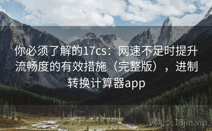 你必须了解的17cs：网速不足时提升流畅度的有效措施（完整版），进制转换计算器app