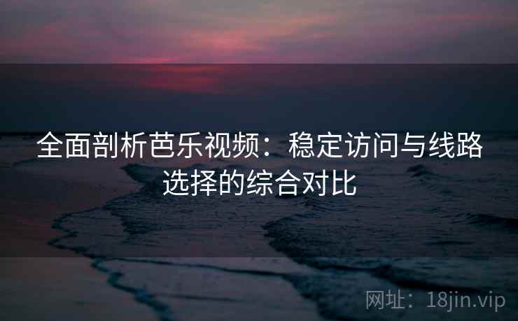 全面剖析芭乐视频：稳定访问与线路选择的综合对比