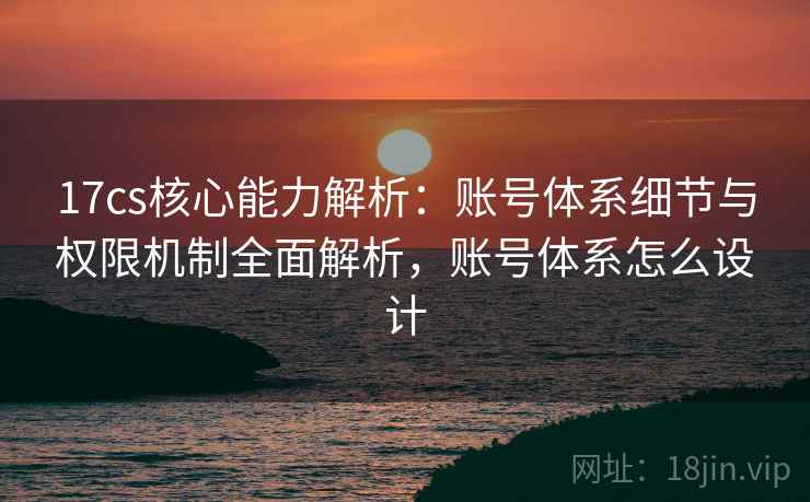 17cs核心能力解析：账号体系细节与权限机制全面解析，账号体系怎么设计