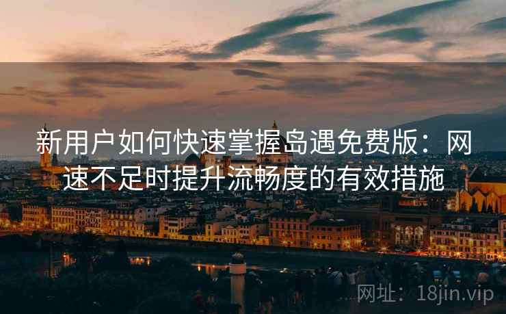 新用户如何快速掌握岛遇免费版：网速不足时提升流畅度的有效措施
