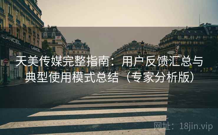 天美传媒完整指南：用户反馈汇总与典型使用模式总结（专家分析版）