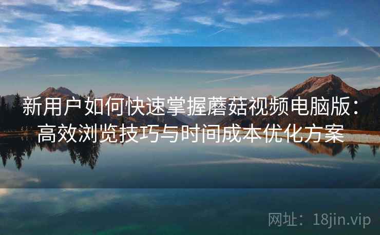 新用户如何快速掌握蘑菇视频电脑版：高效浏览技巧与时间成本优化方案