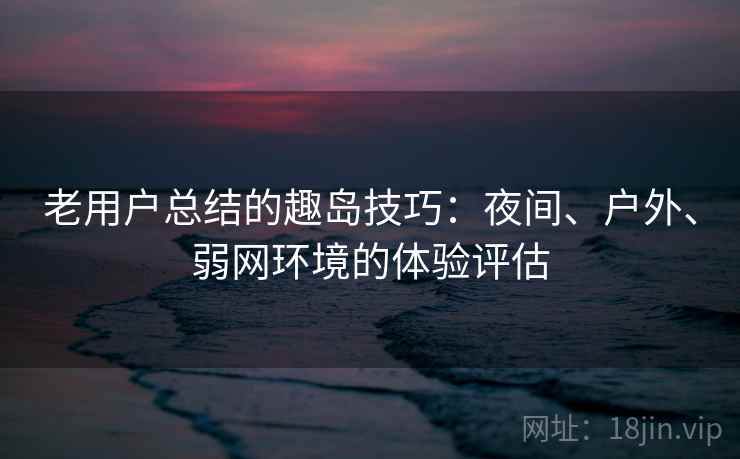 老用户总结的趣岛技巧：夜间、户外、弱网环境的体验评估