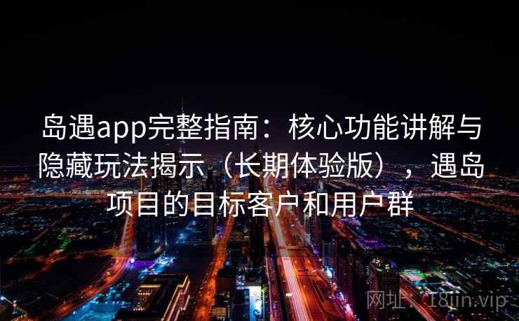 岛遇app完整指南：核心功能讲解与隐藏玩法揭示（长期体验版），遇岛项目的目标客户和用户群