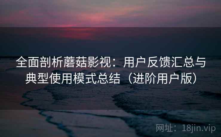 全面剖析蘑菇影视：用户反馈汇总与典型使用模式总结（进阶用户版）